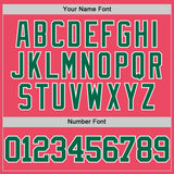 Custom Neon Pink Kelly Green-White Authentic Basketball Jersey