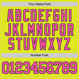 Custom Neon Yellow Pink-Navy Authentic Basketball Jersey