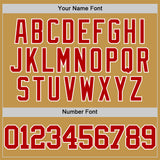 Custom Old Gold Red-White Authentic Basketball Jersey