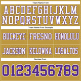 Custom Old Gold Purple-White Authentic Football Jersey