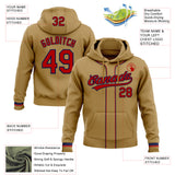 Custom Stitched Old Gold Red-Navy Baseball Pullover Sweatshirt Hoodie