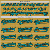 Custom Stitched Old Gold Teal-Black Baseball Pullover Sweatshirt Hoodie