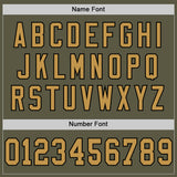 Custom Olive Old Gold-Black Mesh Authentic Throwback Salute To Service Football Jersey