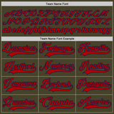 Custom Olive Red-Navy Salute To Service Hockey Lace Neck Jersey