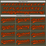 Custom Olive Orange-Black Authentic Throwback Salute To Service Baseball Jersey