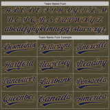Custom Olive Navy-Old Gold Authentic Throwback Salute To Service Baseball Jersey