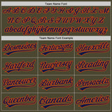 Custom Olive Navy-Orange Authentic Throwback Salute To Service Baseball Jersey