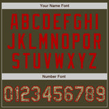 Custom Olive Camo-Red Authentic Salute To Service Baseball Jersey