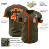 Custom Olive Orange-White Authentic Salute To Service Baseball Jersey