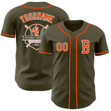 Custom Olive Orange-White Authentic Salute To Service Baseball Jersey