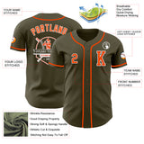 Custom Olive Orange-White Authentic Salute To Service Baseball Jersey