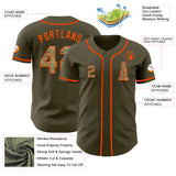 Custom Olive Camo-Orange Authentic Salute To Service Baseball Jersey