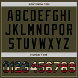 Custom Olive Vintage USA Flag-Black Authentic Salute To Service Baseball Jersey