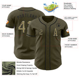 Custom Olive Camo-Black Authentic Salute To Service Baseball Jersey