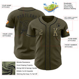 Custom Olive Camo-Black Authentic Salute To Service Baseball Jersey