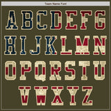 Custom Olive Vintage USA Flag-Cream Authentic Salute To Service Baseball Jersey