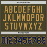 Custom Olive Navy-Old Gold Authentic Throwback Salute To Service Basketball Jersey