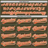Custom Stitched Olive Orange-White Baseball Pullover Sweatshirt Hoodie