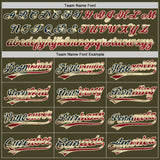 Custom Stitched Olive Vintage USA Flag-Cream Baseball Pullover Sweatshirt Hoodie