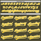 Custom Olive Yellow-White Authentic Baseball Jersey