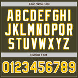 Custom Olive Yellow-White Authentic Baseball Jersey
