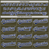 Custom Olive Navy-White Authentic Baseball Jersey