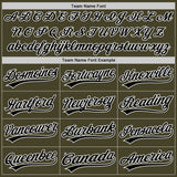 Custom Olive Black-White Authentic Baseball Jersey