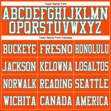 Custom Orange White-Teal Mesh Authentic Football Jersey