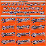 Custom Stitched Orange Navy-White Baseball Pullover Sweatshirt Hoodie