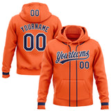 Custom Stitched Orange Navy-White Baseball Pullover Sweatshirt Hoodie