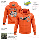 Custom Stitched Orange Black-White Baseball Pullover Sweatshirt Hoodie