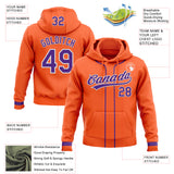 Custom Stitched Orange Purple-White Baseball Pullover Sweatshirt Hoodie