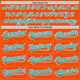 Custom Stitched Orange Teal-White Baseball Pullover Sweatshirt Hoodie