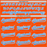 Custom Stitched Orange Powder Blue-White Baseball Pullover Sweatshirt Hoodie