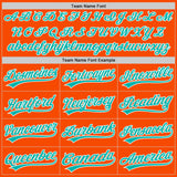 Custom Stitched Orange Aqua-White Baseball Pullover Sweatshirt Hoodie