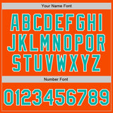 Custom Stitched Orange Aqua-White Baseball Pullover Sweatshirt Hoodie