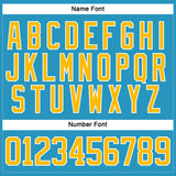 Custom Panther Blue Gold-White Hockey Lace Neck Jersey