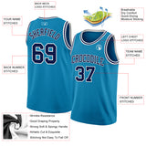 Custom Panther Blue Navy-White Authentic Basketball Jersey