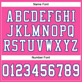Custom Pink White-Royal Mesh Authentic Football Jersey