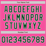 Custom Pink Green-White Authentic Baseball Jersey