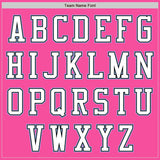 Custom Pink Black-Light Blue Authentic Baseball Jersey