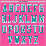 Custom Pink Teal-White Authentic Baseball Jersey