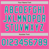 Custom Pink Teal-White Authentic Baseball Jersey