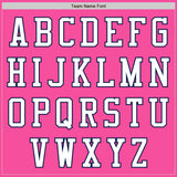 Custom Pink White-Navy Authentic Baseball Jersey
