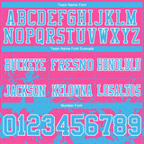 Custom Pink Sky Blue-White 3D Pattern Splash Authentic Football Jersey