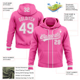 Custom Stitched Pink White-Pink Baseball Pullover Sweatshirt Hoodie