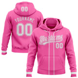Custom Stitched Pink White-Pink Baseball Pullover Sweatshirt Hoodie