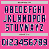 Custom Stitched Pink Navy-White Baseball Pullover Sweatshirt Hoodie