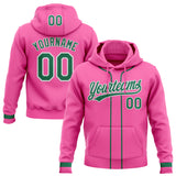 Custom Stitched Pink Kelly Green-White Baseball Pullover Sweatshirt Hoodie