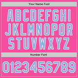 Custom Stitched Pink Light Blue-White Baseball Pullover Sweatshirt Hoodie